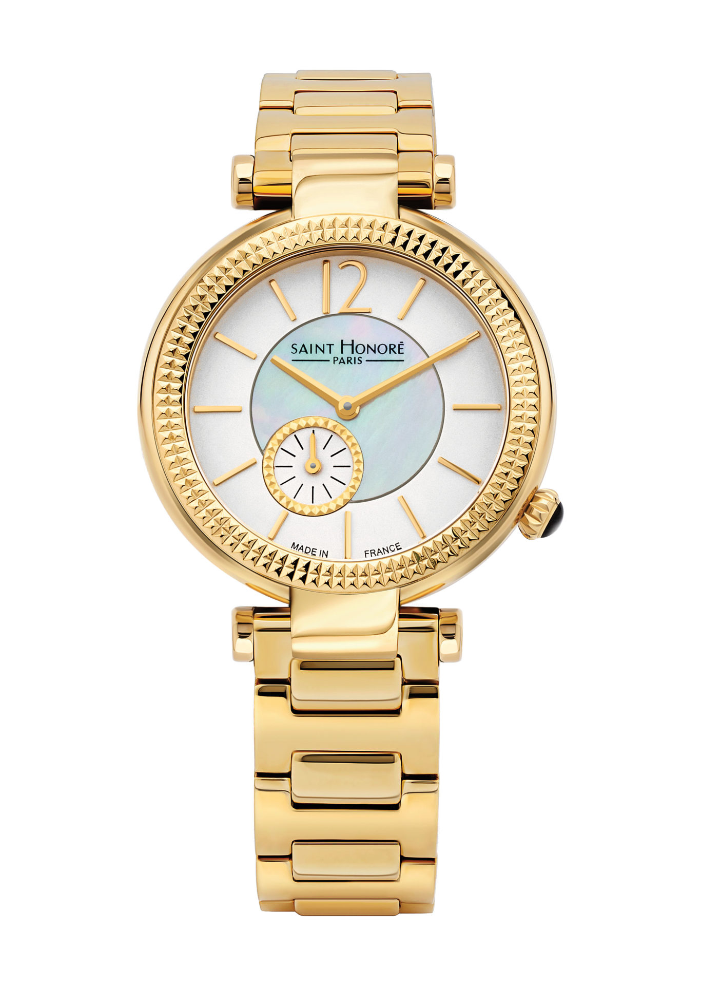 AUDACY Women's watch - ion plating gold case, white dial, IPG metal strap