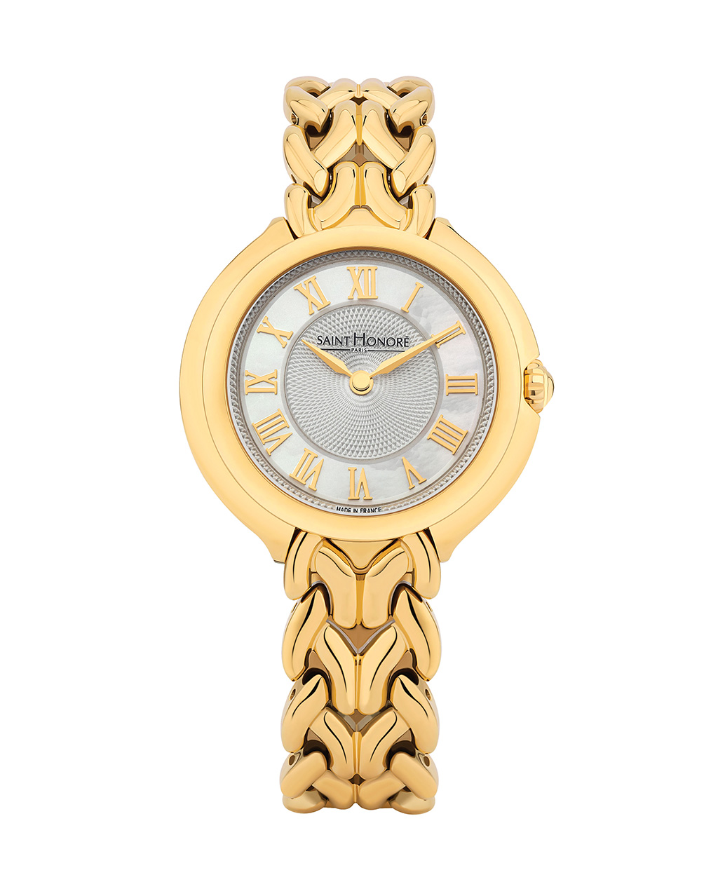 DIVINE Women's watch - ion plating gold, white dial, metal strap