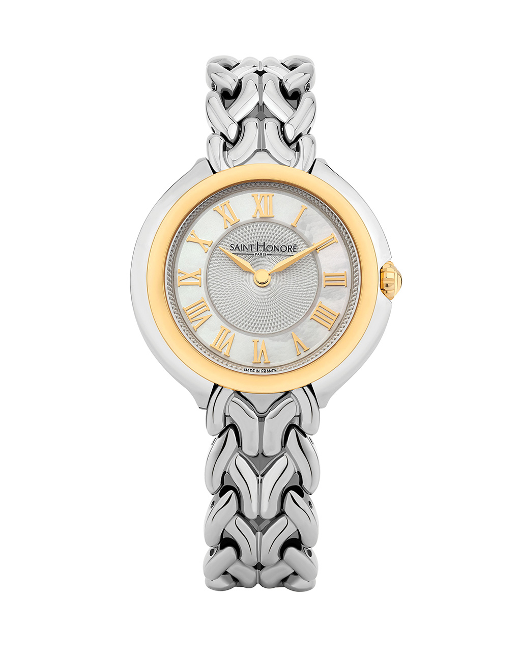 DIVINE Women's watch - Two-tone case, white dial, stainless steel strap