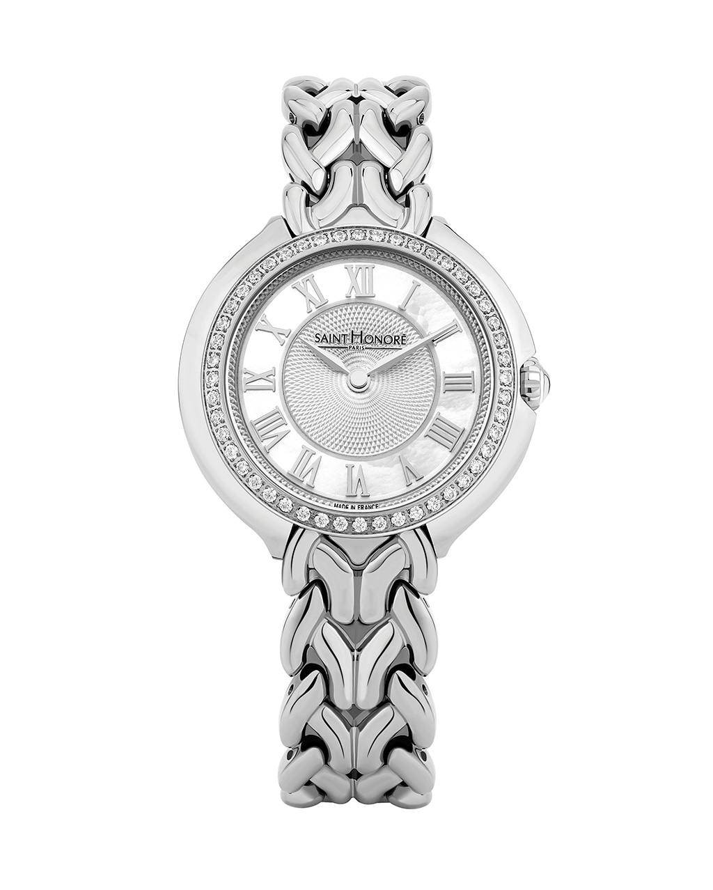 DIVINE Women's watch - stainless steel, white & diamond dial, stainless steel strap