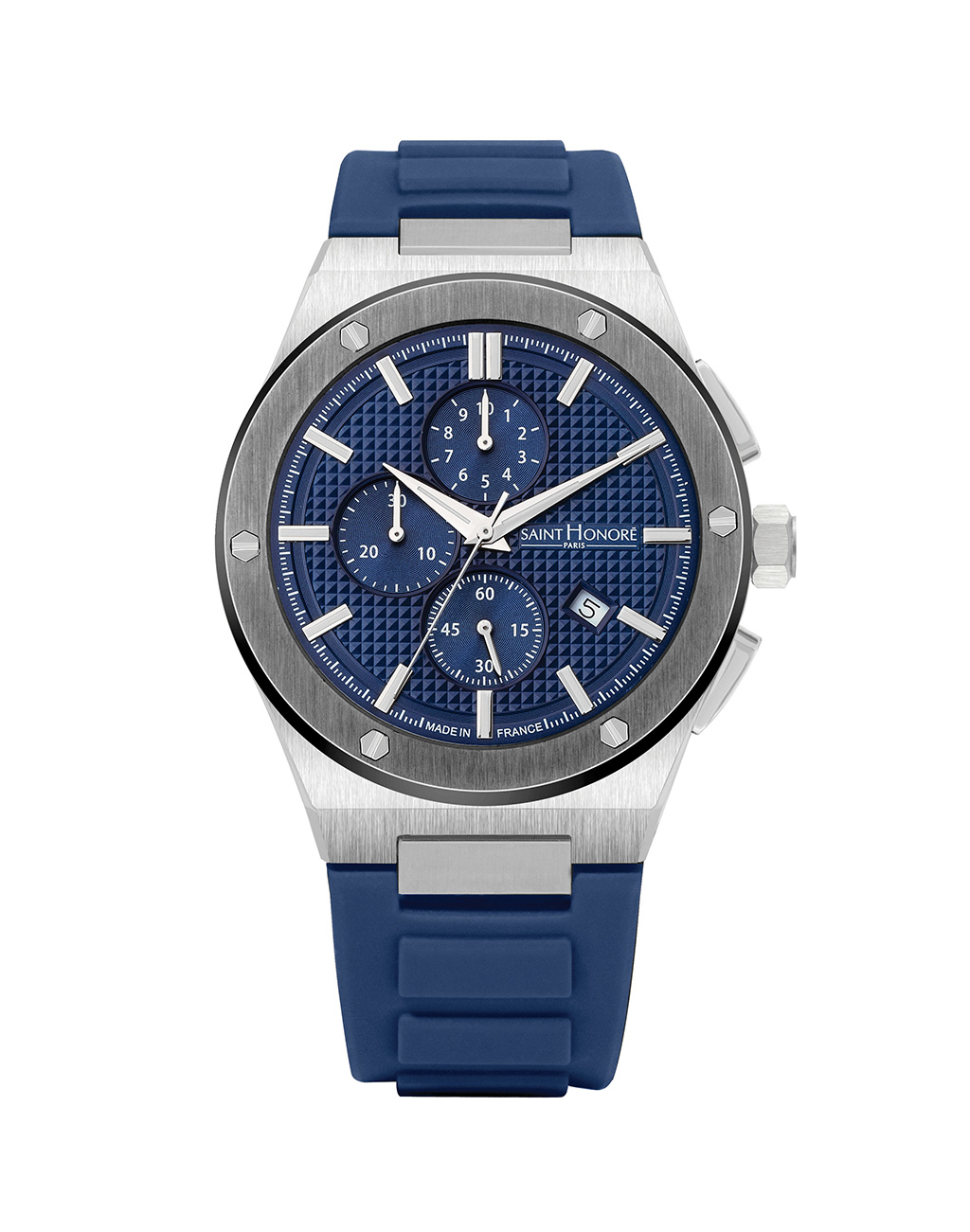HAUSSMAN II Men's watch - Two-tone BLK case, blue dial, blue silicon strap