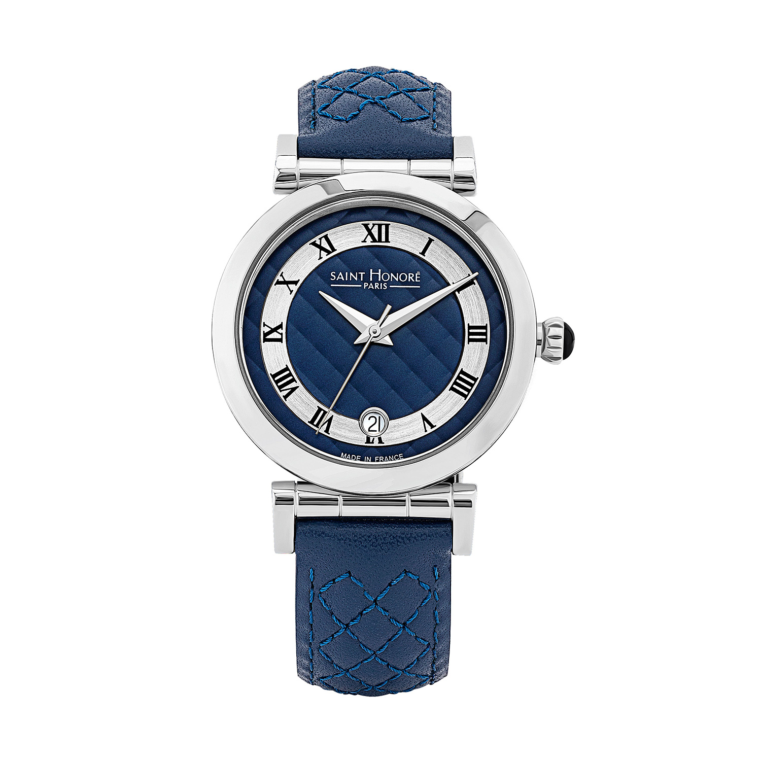 OPERA Women's watch - stainless steel, blue dial, blue leather strap