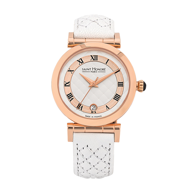 OPERA Women's watch - ion plating gold rose case, white dial, white leather strap