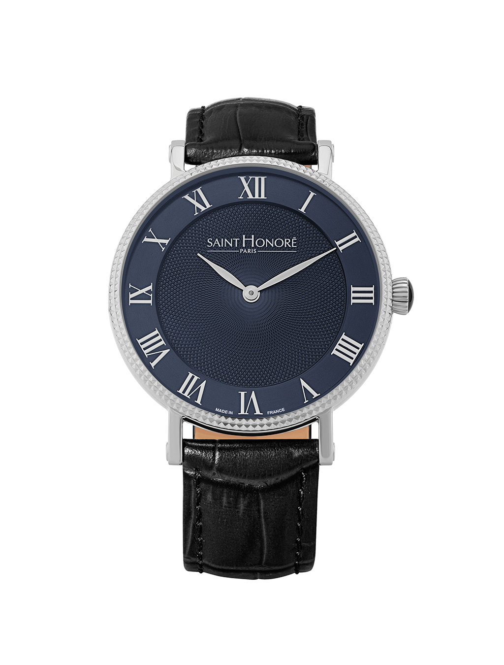 TROCADERO Men's watch - stainless steel case, blue dial, black leather strap