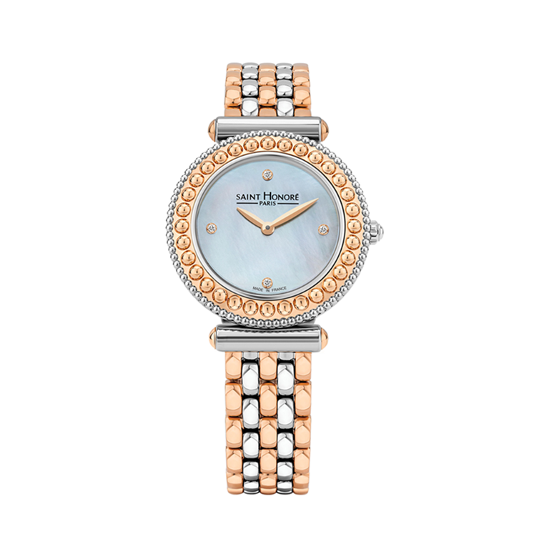 GALA Women's watch - Two-tone ion plating rose gold case, white dial, Two-tone IPRG metal strap
