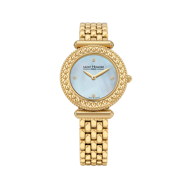 GALA Women's watch - ion plating gold case, white dial, metal strap
