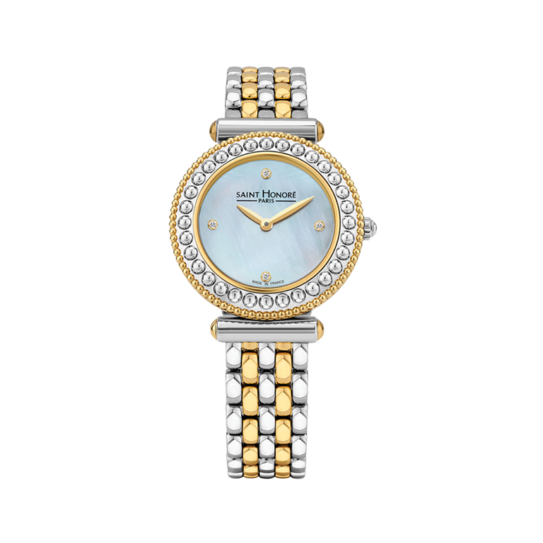 GALA Women's watch - Two-tone ion plating gold case, white dial, metal strap