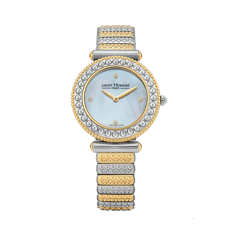 GALA Women's watch - Two-tone ion plating gold case, white dial, Two-tone metal strap