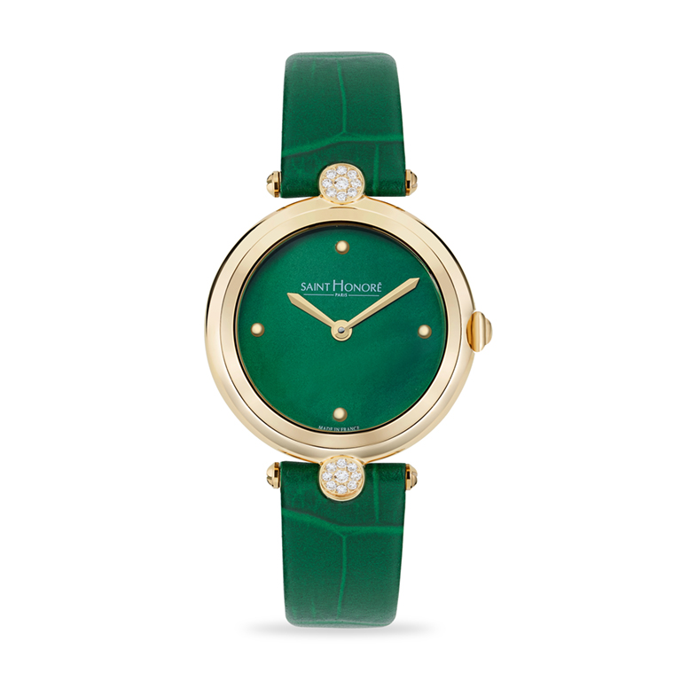 City of Lights GREEN LEATHER STRAP
