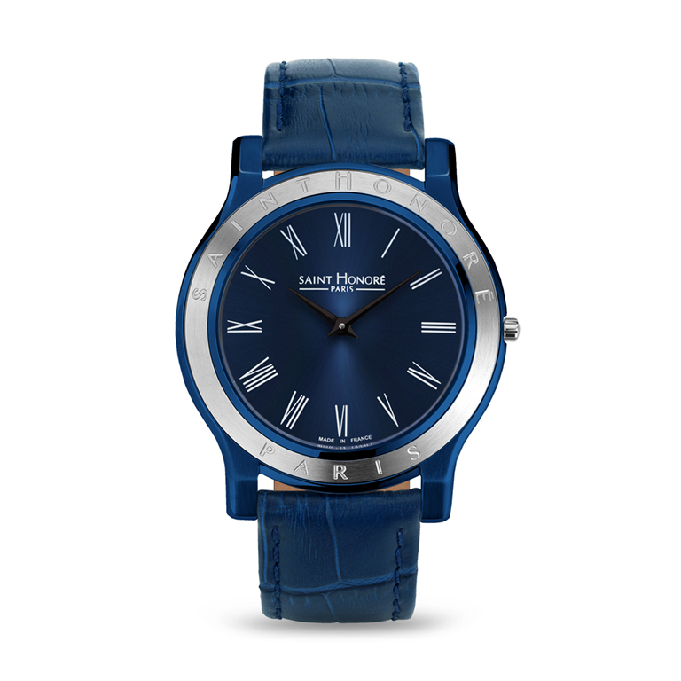 VINCENNES Men's watch - Stainless steel case, blue dial, metal strap