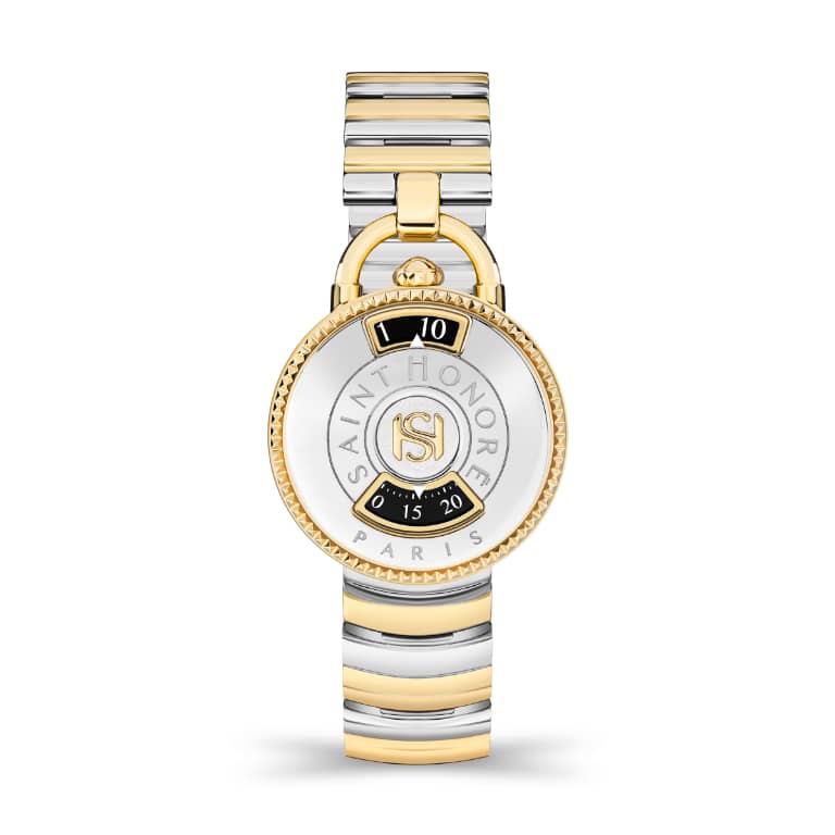 PONT DES ART - 28MM IP GOLD PLATED TWO-TONE CASE IP GOLD PLATED TWO-TONE BRACELET RONDA 762E MOVEMENT 3ATM WATER RESISTANCE